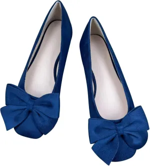Dear Time Women's Bowknot Flats Square Toe Elegant Flats Shoes Comfort Ballet Flats Slip-on Casual Shoes