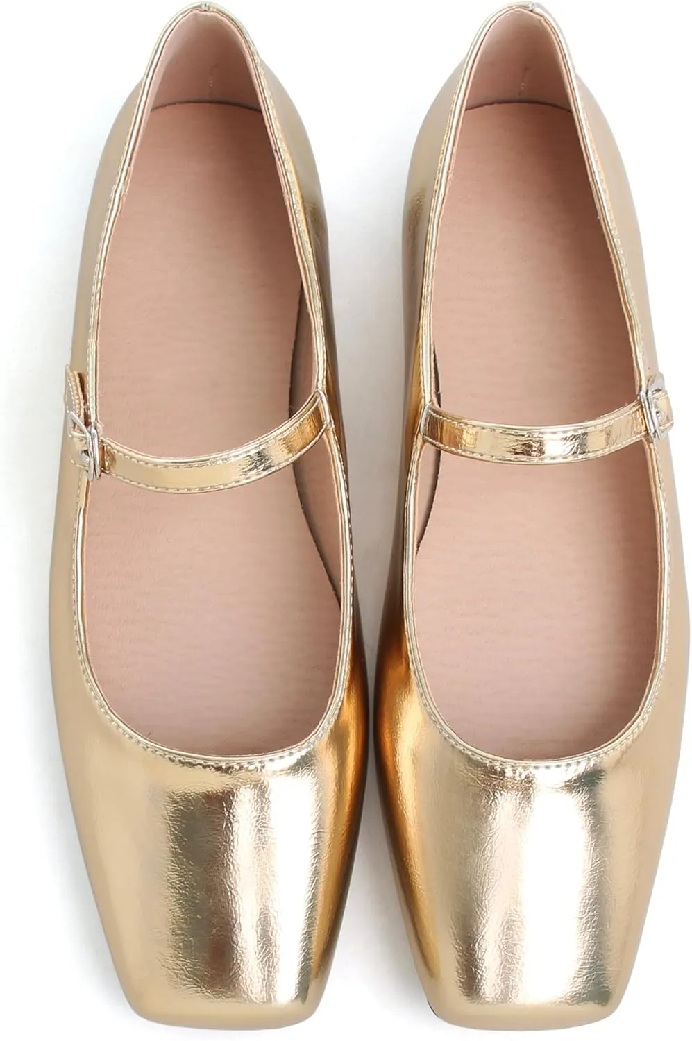 Dear Time Women's Vintage Mary Jane Shoes Ankle Strap Square Toe Flats Uniform Dress Shoes Ballet Flats