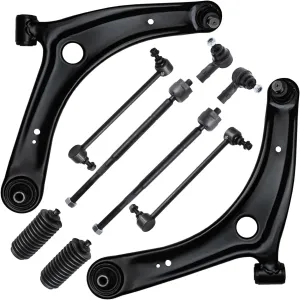 Detroit Axle - 10pc Front End Kit for 2007-2017 Mitsubishi Outlander, 2009-2017 Lancer, Lower Control Arms w/Ball Joint Tie Rods Sway Bars Boots 2010 2011 2012 2013 2014 2015 2016 Replacement