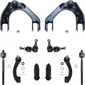 Detroit Axle - 10pc Front End Suspension Kit for 1995-2000 Chrysler Cirrus Plymouth Breeze, 1996-2006 Sebring, 1995-2006 Dodge Stratus, Upper Control Arms Sway Bars Tie Rods Boots Replacement