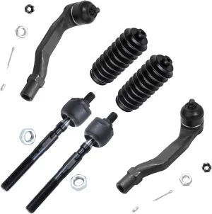 Detroit Axle - 6pc Front Tie Rods Kit for 1998-2001 Integra 4 Inner & Outer Tie Rod End Links 2 Tie Rod Boots 1999 2000 Replacement