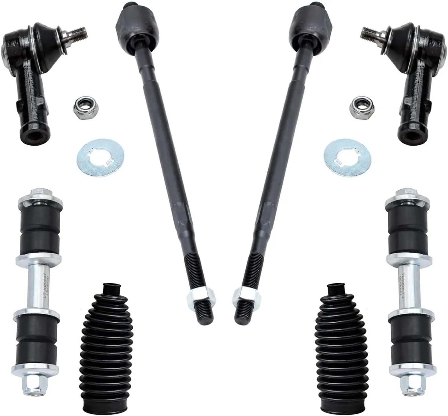 Detroit Axle - Front 8pc Suspension Kit for 97-02 Mitsubishi Mirage, 4 Tie Rod Ends 2 Stabilizer Sway Bars 2 Boots 1997 1998 1999 2000 20001 2002 Replacement