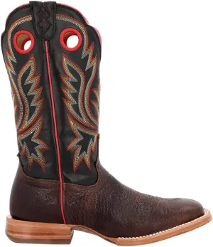 Durango Men's PRCA Collection Shrunken Bullhide Western Boot, Chestnut And Black Eclipse, Size 10.5(B)