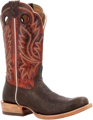 Durango® Men's PRCA Collection Shrunken Bullhide Western Boot, Nicotine And Burnt Sienna, Size 8.5(B)