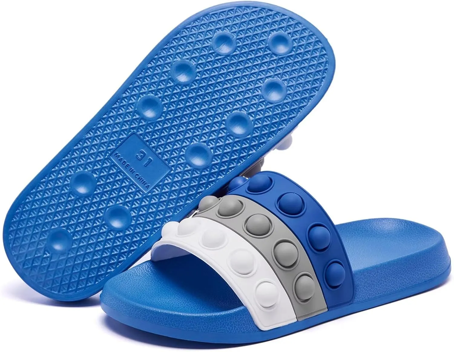 Eashi Slides For Kids,Boys Girls Sandals, Toddler Arch Support Slippers For House Shower Beach Non-Slip