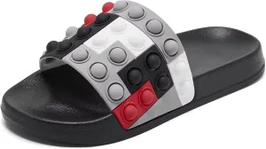 Eashi Slides For Kids,Boys Girls Sandals, Toddler Arch Support Slippers For House Shower Beach Non-Slip