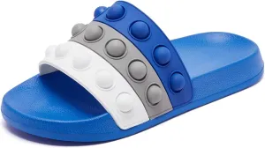 Eashi Slides For Kids,Boys Girls Sandals, Toddler Arch Support Slippers For House Shower Beach Non-Slip