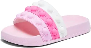 Eashi Slides For Kids,Boys Girls Sandals, Toddler Arch Support Slippers For House Shower Beach Non-Slip