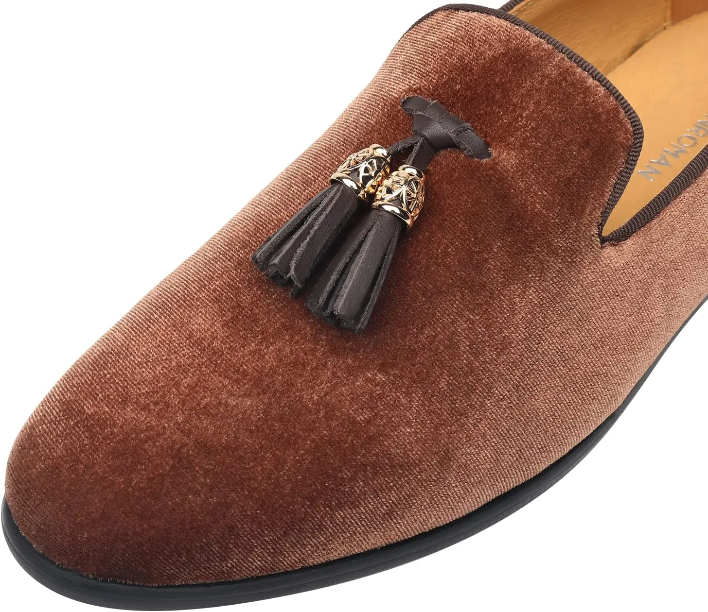 ELANROMAN Men's Loafers Tassels Penny Slip-On Luxury Wedding Shoes
