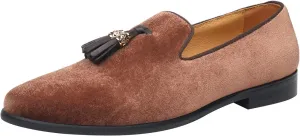 ELANROMAN Men's Loafers Tassels Penny Slip-On Luxury Wedding Shoes