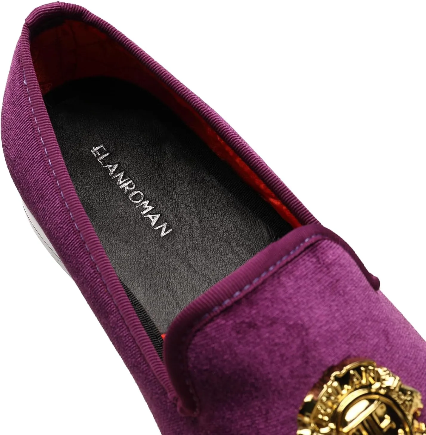 ELANROMAN Men's Velvet Loafers Dress Fashion Wedding Party Prom Shoes