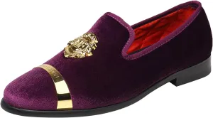 ELANROMAN Men's Velvet Loafers Dress Fashion Wedding Party Prom Shoes