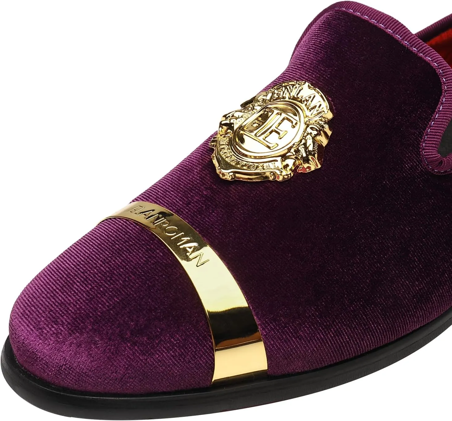 ELANROMAN Men's Velvet Loafers Dress Fashion Wedding Party Prom Shoes