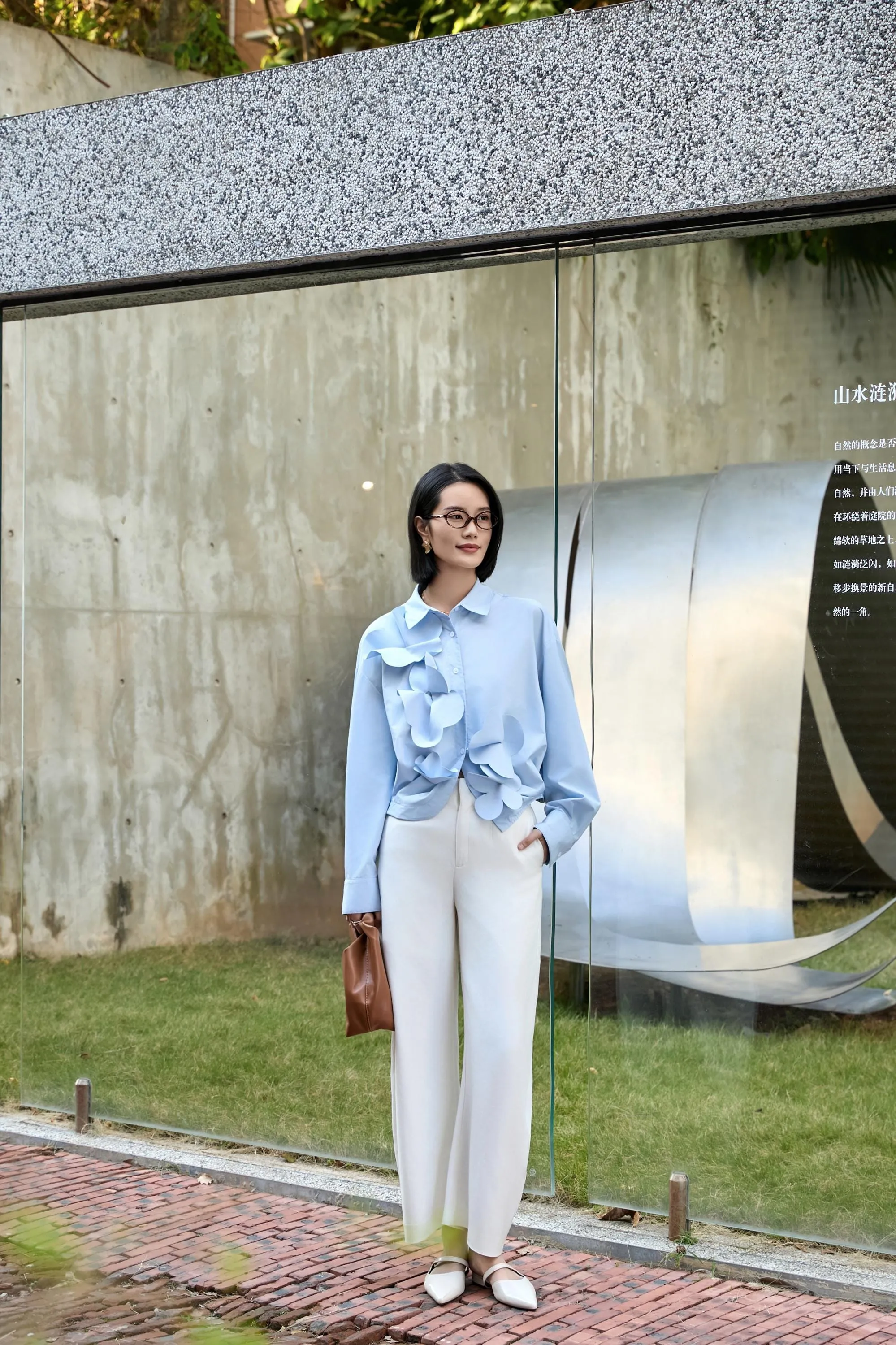 Elegant Blue Twist-Front Blouse with Butterfly Cut | Modal-Blend Anti-Wrinkle Shirt for Women, Blue Twist-Front Blouse, blue shirt women