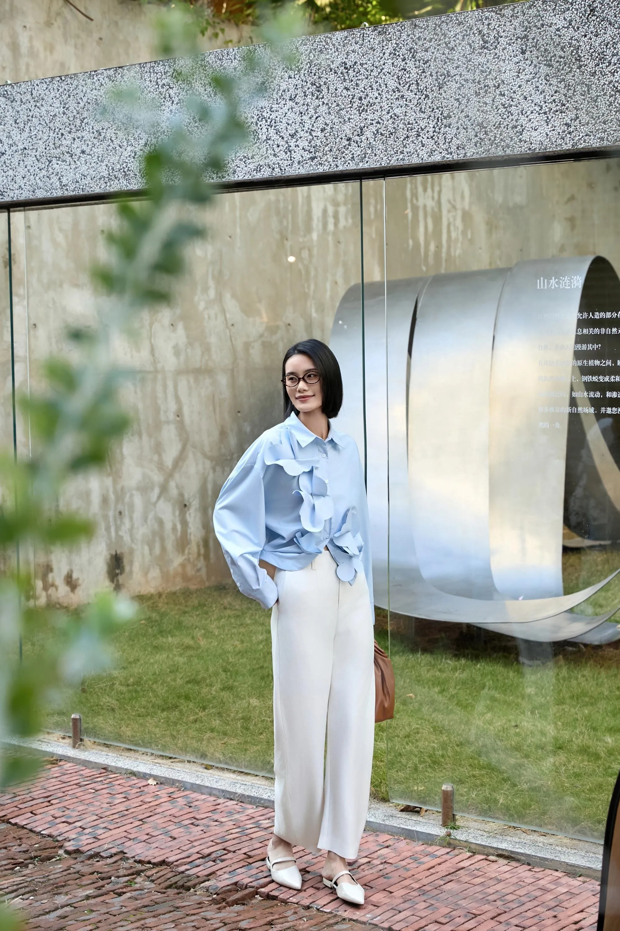 Elegant Blue Twist-Front Blouse with Butterfly Cut | Modal-Blend Anti-Wrinkle Shirt for Women, Blue Twist-Front Blouse, blue shirt women
