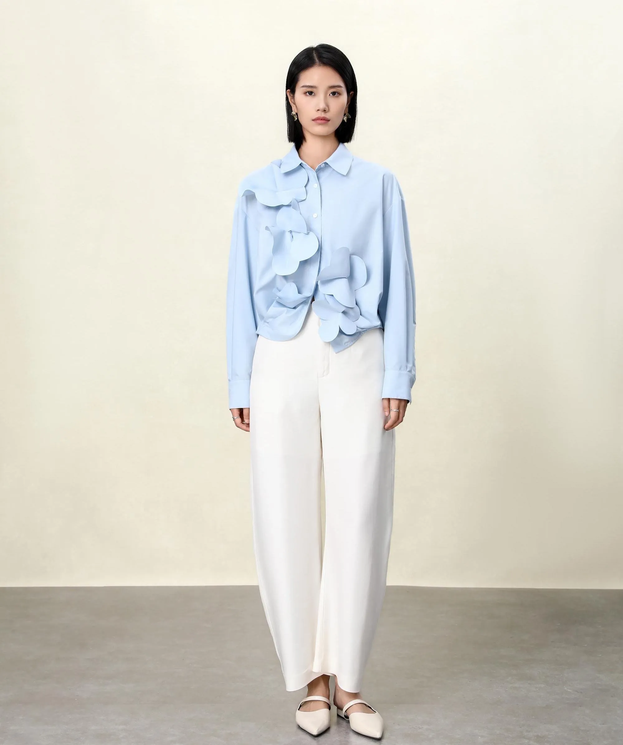 Elegant Blue Twist-Front Blouse with Butterfly Cut | Modal-Blend Anti-Wrinkle Shirt for Women, Blue Twist-Front Blouse, blue shirt women