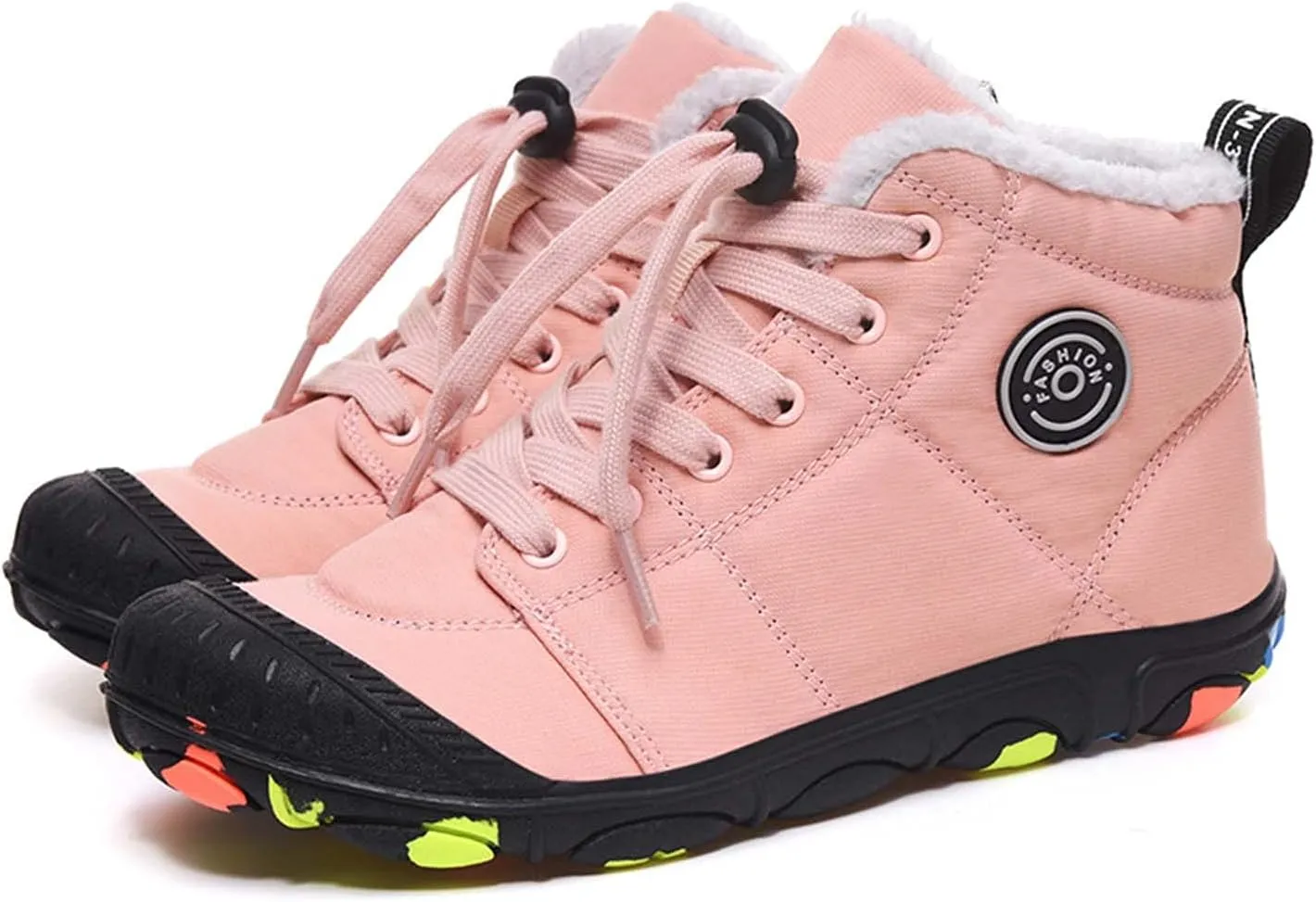 Eliogn Boys Girls Snow Boots Winter Warm High-Top Shoes Outdoor Sports Non-Slip Hiking Shoes Winter Shoes Antiskid Boots for Kids