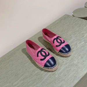 espadrilles pink black quilted calfskin