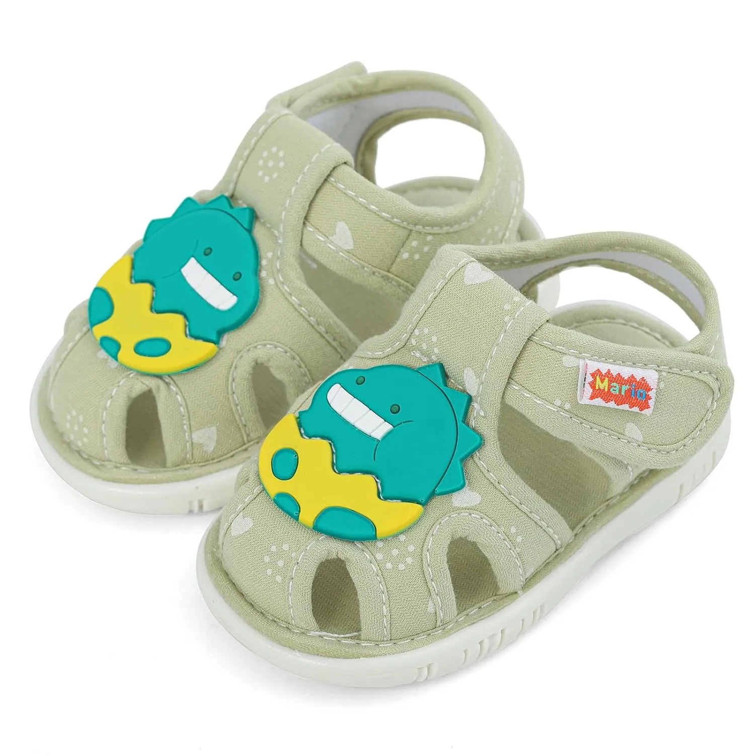ESTAMICO Baby Boys Girls Sandals Cute Animal Summer Shoes Breathable Non Slip First Walker, 18-24 Months Toddler, Green