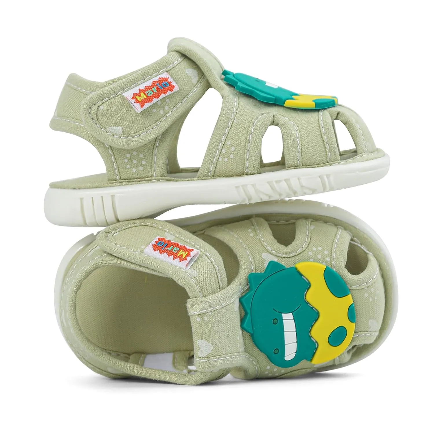ESTAMICO Baby Boys Girls Sandals Cute Animal Summer Shoes Breathable Non Slip First Walker, 18-24 Months Toddler, Green