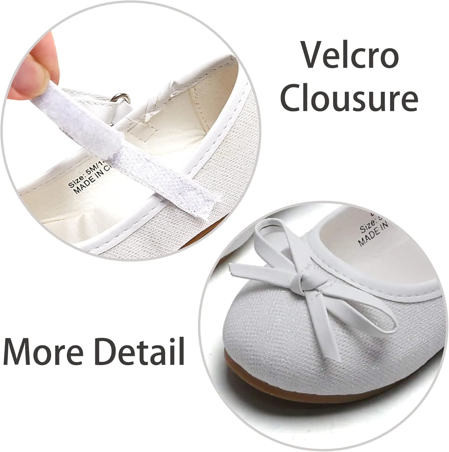 ESTINE Mary Jane Flats for Toddler Girls Little Kids Glittery Dress Princess Wedding Ballet Shoes