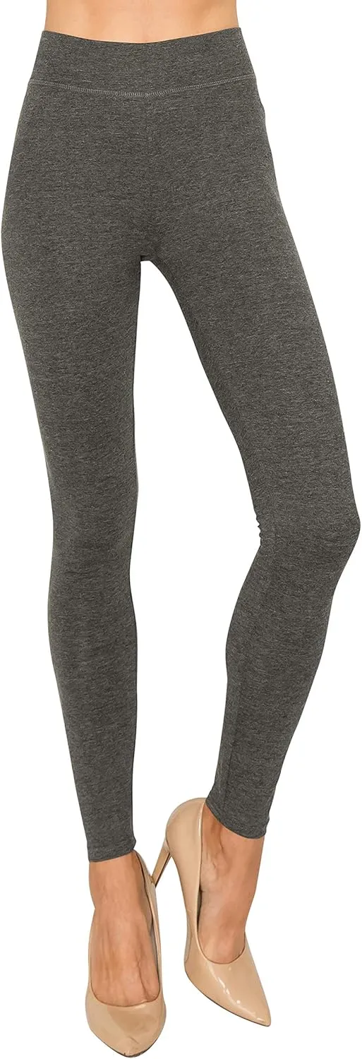 EttelLut Cotton Spandex Basic Leggings Pants-Jersey Full/Capri Regular/Plus Size