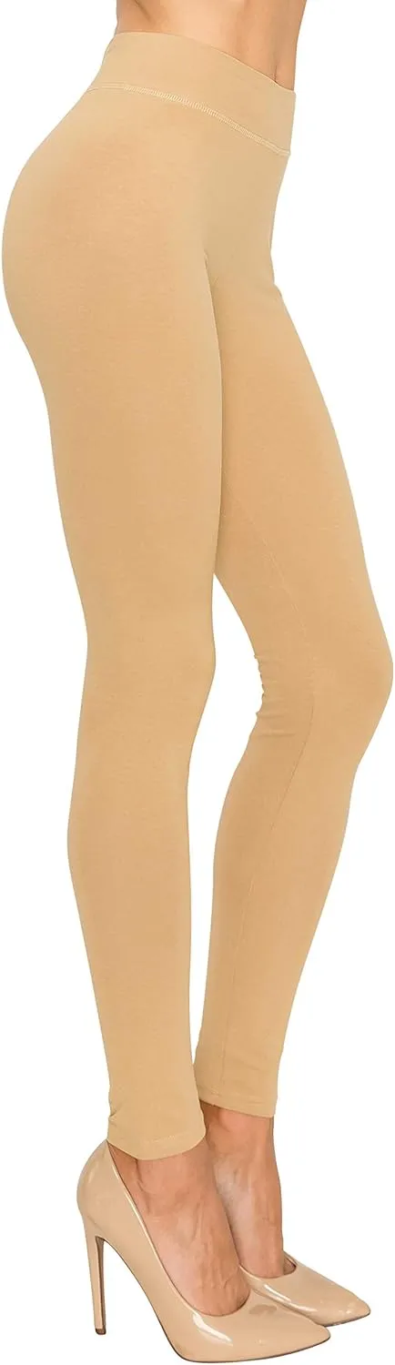 EttelLut Cotton Spandex Basic Leggings Pants-Jersey Full/Capri Regular/Plus Size