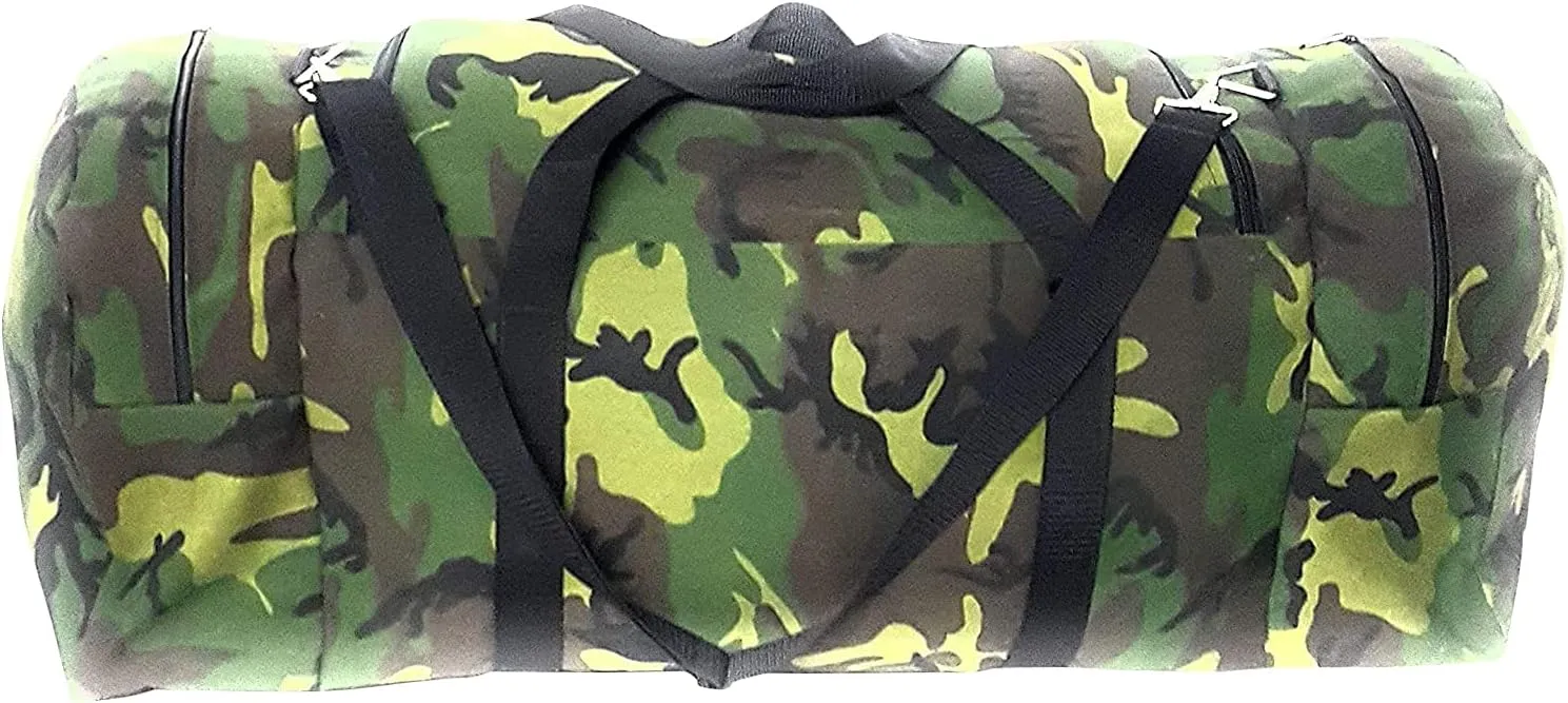 Extra Large Triple Travel Bag Holds All Your Gears (Woodland Camouflage)