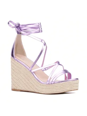 Fashionably Chic: Women’s Platform Espadrille Wedge Heels - WIDE WIDTH
