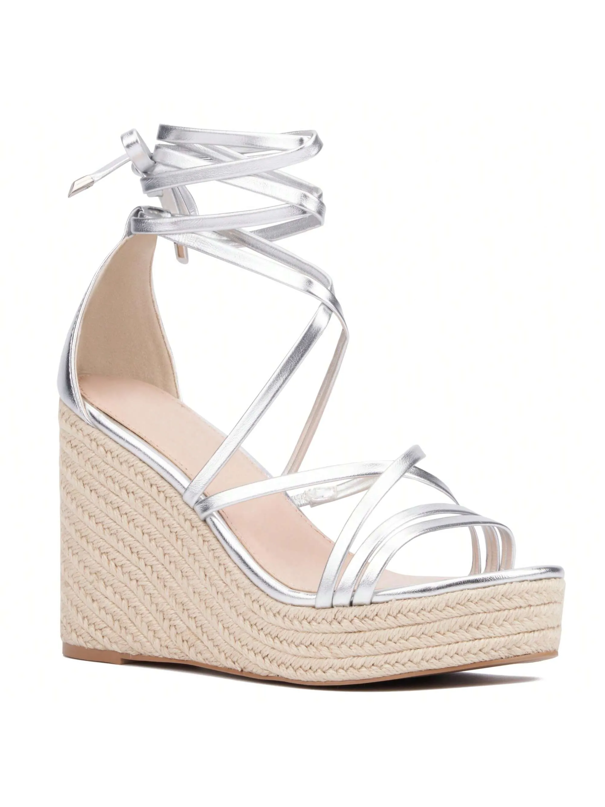 Fashionably Chic: Women’s Platform Espadrille Wedge Heels - WIDE WIDTH