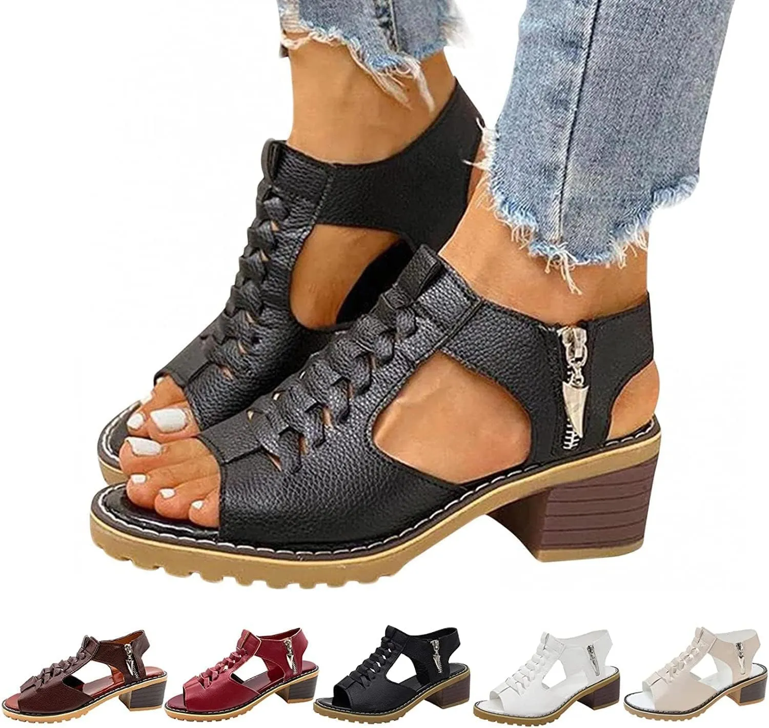 FETNHU Libiyi Sandals, Summer Ultra-Comfy Wedge Sandal, Libiyi Womens Comfy Orthotic Sandals, Libiyi Shoes for Women (Black,8.5)