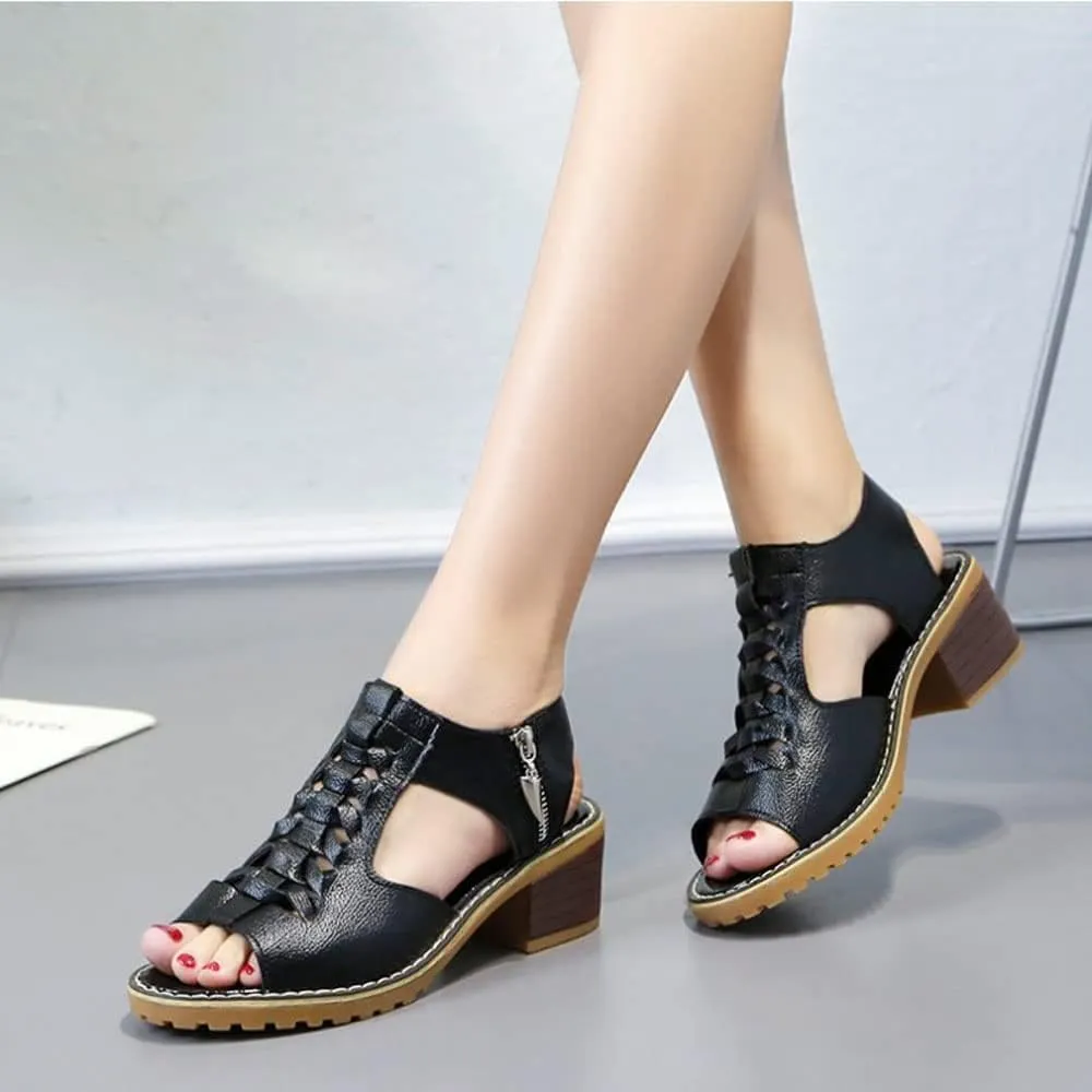 FETNHU Libiyi Sandals, Summer Ultra-Comfy Wedge Sandal, Libiyi Womens Comfy Orthotic Sandals, Libiyi Shoes for Women (Black,8.5)