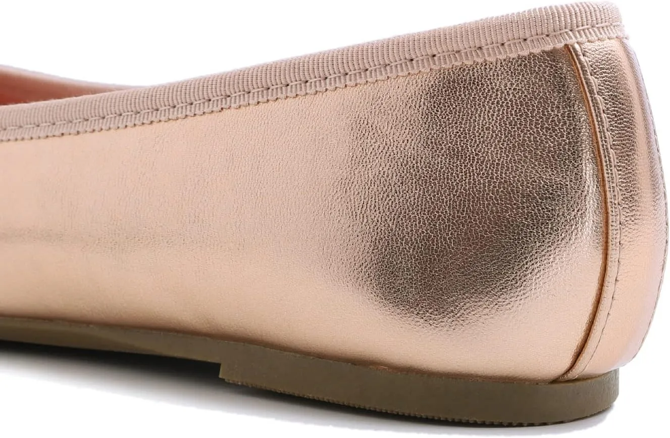 FEVERSOLE Women's Macaroon Colorful Memory Foam Cushion Insock Patent Ballet Flat