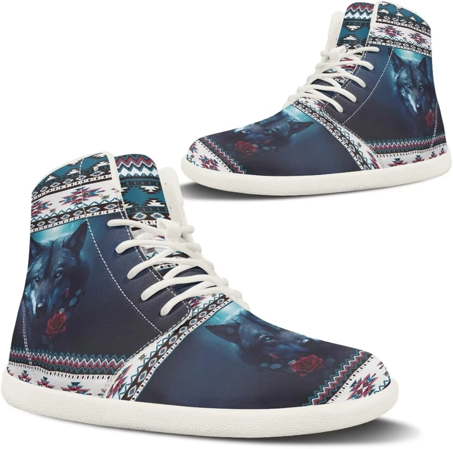 Fire Car Print Hiking Shoes Men Outdoor Athletic Sports Shoes Walking Shoes Trail Running Shoes White Sole