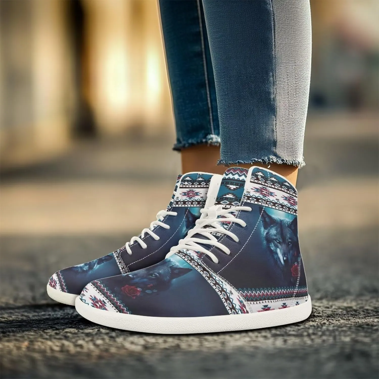 Fire Car Print Hiking Shoes Men Outdoor Athletic Sports Shoes Walking Shoes Trail Running Shoes White Sole