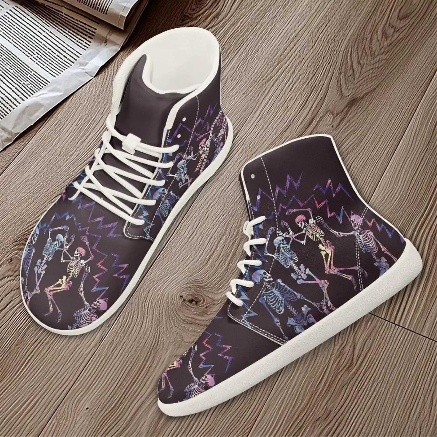 Fire Car Print Hiking Shoes Womens Outdoor Athletic Sports Shoes Walking Shoes Trail Running Shoes White Sole