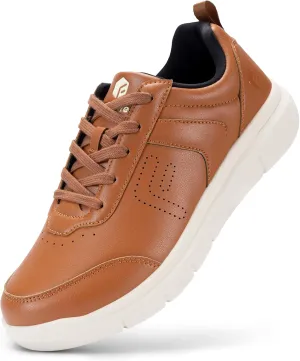 FitVille Extra Wide Men Walking Shoes Wide Dress Sneakers Comfortable Leather Shoes for Men Lightweight Plantar Fasciitis Bunions