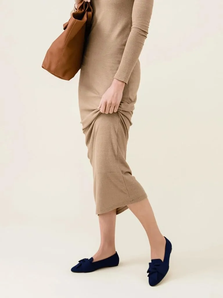Flats for Women Featuring Pointed Toe, Elegant Bow, and Comfortable Knit, Softable Classical Shoes