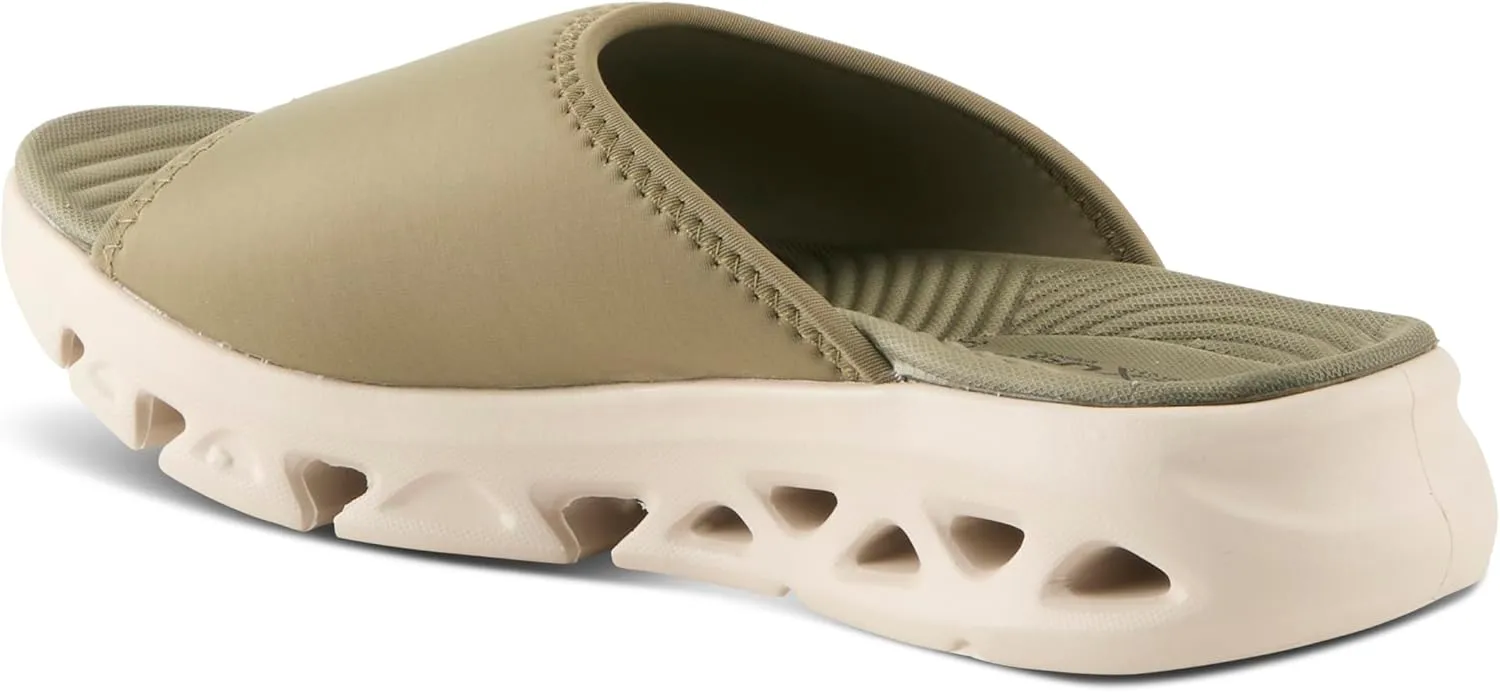 Flexus Women's HALEY Slides – Lycra Slip-On Sandals with Cushioned Footbed and Sporty EVA Outsole