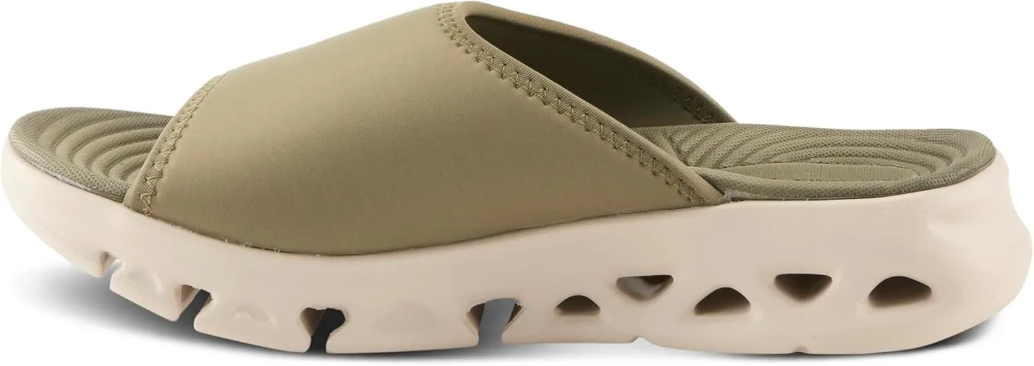 Flexus Women's HALEY Slides – Lycra Slip-On Sandals with Cushioned Footbed and Sporty EVA Outsole