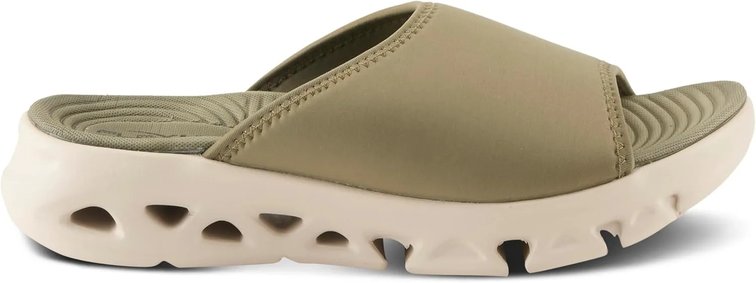Flexus Women's HALEY Slides – Lycra Slip-On Sandals with Cushioned Footbed and Sporty EVA Outsole