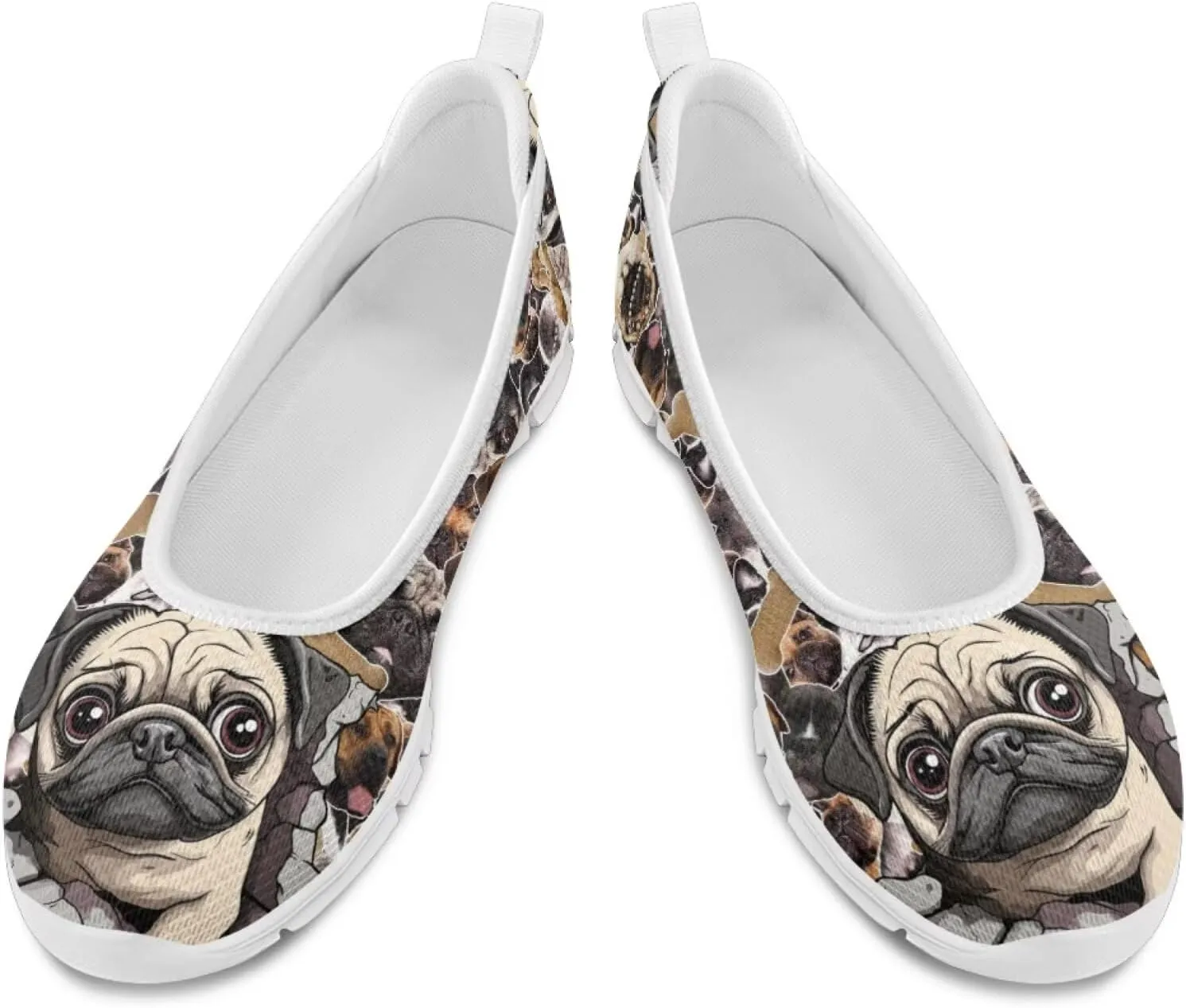 Forchrinse Colorful Cat Books Print Women’s Flats Soft Slip on Walking Shoes Round Toe Ballet Flats Comfortable Dress Work Shoes