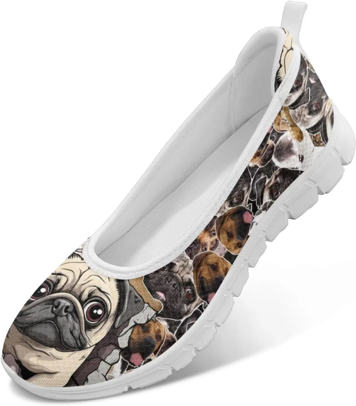 Forchrinse Colorful Cat Books Print Women’s Flats Soft Slip on Walking Shoes Round Toe Ballet Flats Comfortable Dress Work Shoes