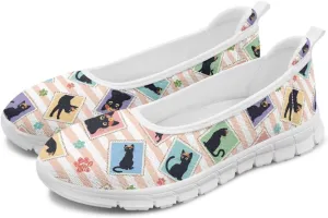 Forchrinse Colorful Palm Print Womens Slip on Walking Loafer Shoes Casual Comfy Dressy Shoes Ballet Flat Lightweight US5.5