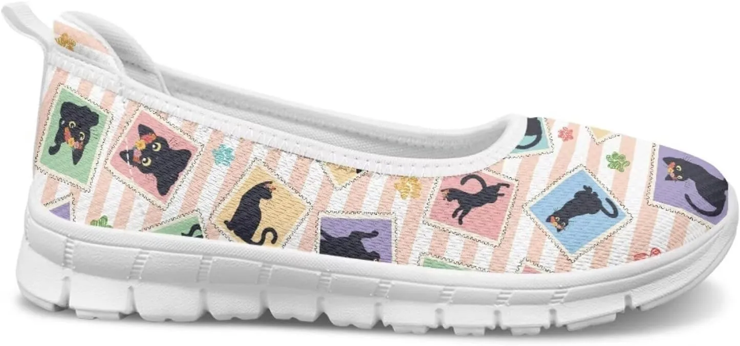 Forchrinse Colorful Palm Print Womens Slip on Walking Loafer Shoes Casual Comfy Dressy Shoes Ballet Flat Lightweight US5.5