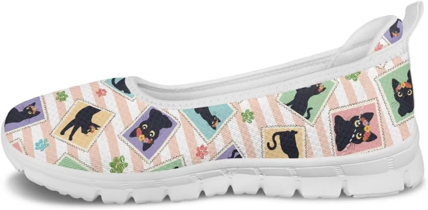 Forchrinse Colorful Palm Print Womens Slip on Walking Loafer Shoes Casual Comfy Dressy Shoes Ballet Flat Lightweight US5.5