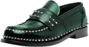 FSJ Women Unique Round Toe Studded Rivets Loafers Slip On Block Low Heel Ladies Casual Walking Daily Shoes Size 4-16 US