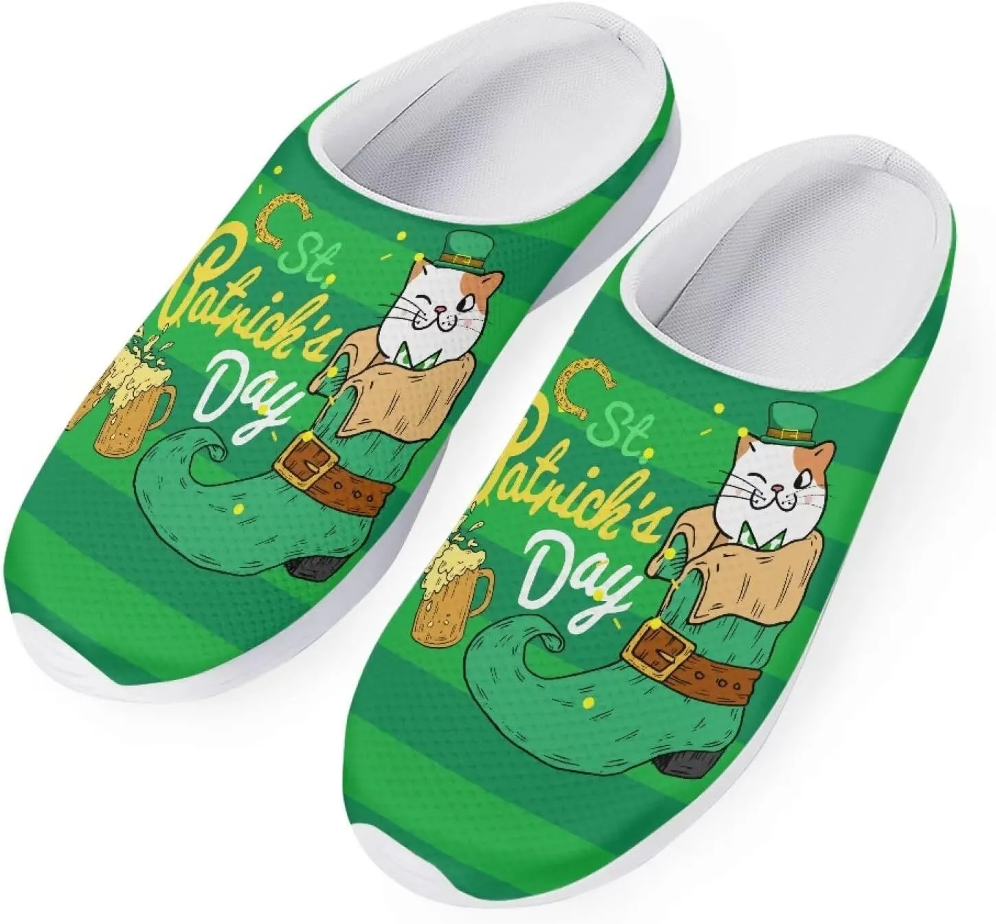 Garden Shoes Womens Slip On Wide Mesh Garden Clogs Rubber Garden Loafers Outdoor Garden Sandals