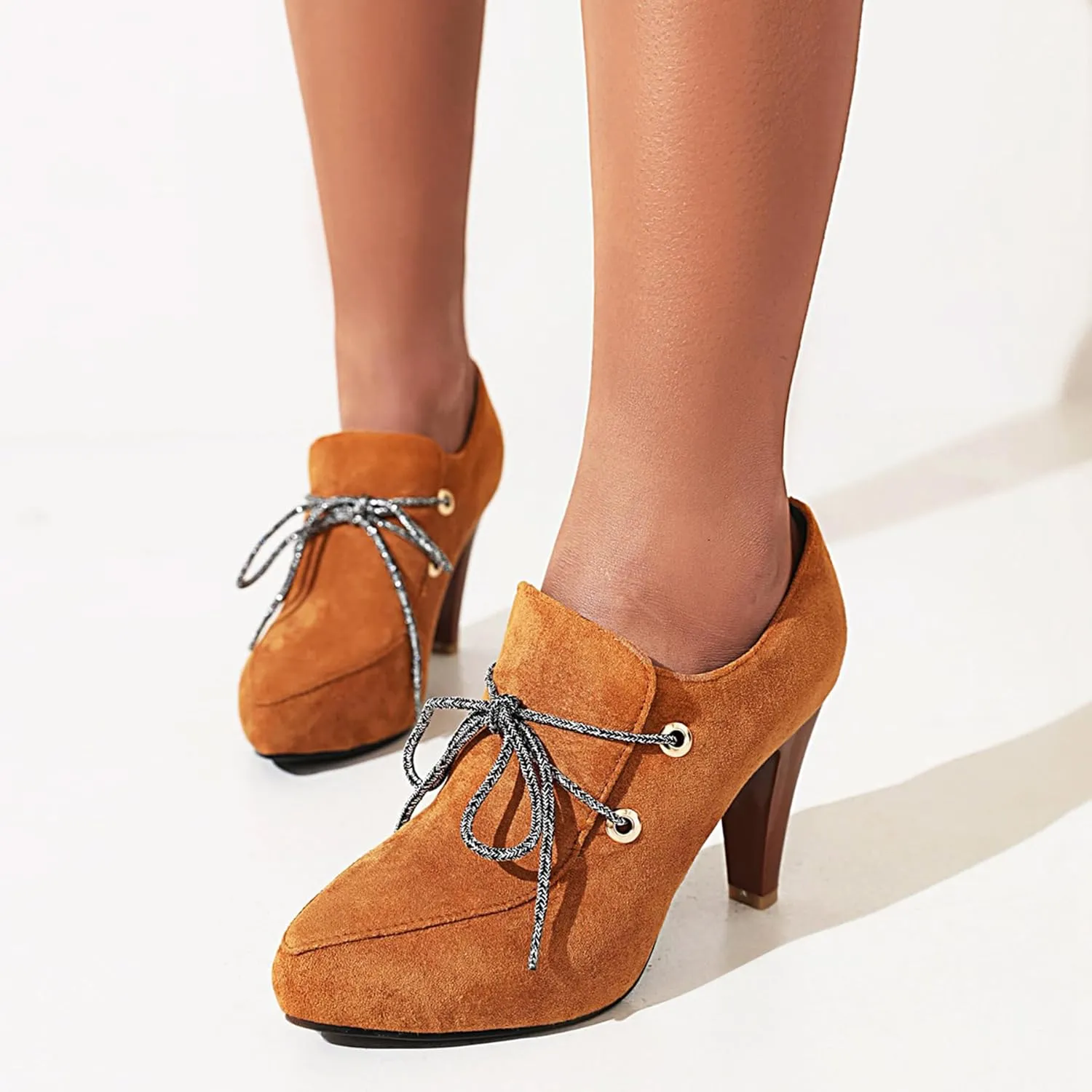 Gicoiz Pointed Toe High Heels Women Office Loafers Zip Ankle Boots