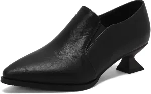 Gicoiz Women Comfy Low Kitten Heel Loafers Office Brogue Pumps